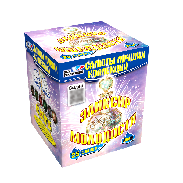 Салют "Эликсир молодости", 25 зал., 0.8″ кал., 30 сек.